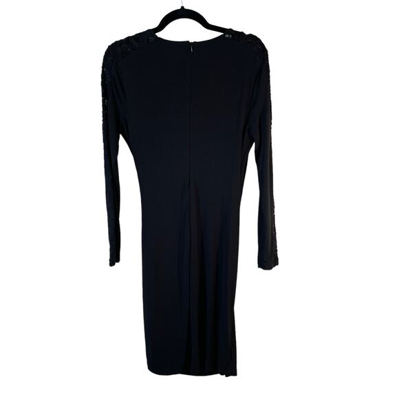 Carmen Marc Valvo Women's Lace Long Sleeve Dress Black 8 Party Feminine Classic - Picture 2 of 10